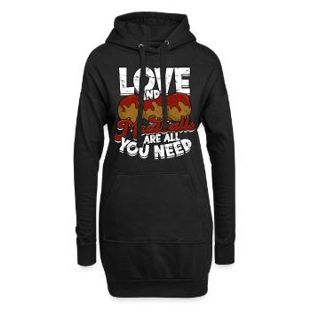 fleischklößchen essen spaghetti geschenk geschenki - Hoodie-Kleid - Schwarz - Vorne