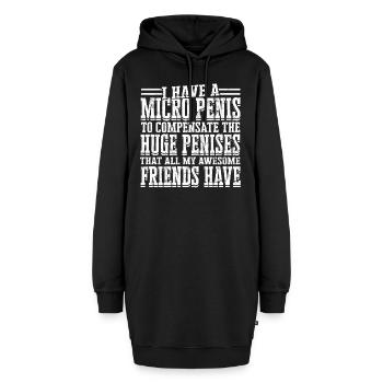 Micropénis Petit Pénis Sexe Cock Club Micro - Sweat-shirt à capuche long Femme - noir - Devant
