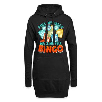 Bingo Jeu Joueur de bingo Grand-mère Loterie de jeu - Sweat-shirt à capuche long Femme - noir - Devant