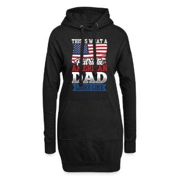 Voici à quoi ressemble un père américain patriote - Sweat-shirt à capuche long Femme - noir - Devant