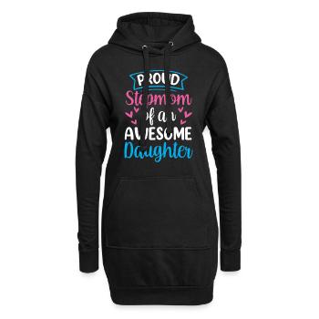 Fière belle-mère d’une grande fille - Sweat-shirt à capuche long Femme - noir - Devant