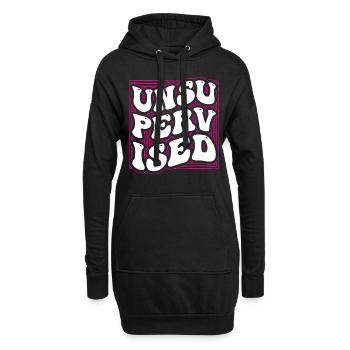 Unbeaufsichtigt Sarkastisch Unsupervised Humor - Hoodie-Kleid - Schwarz - Vorne