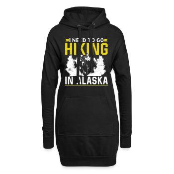 J’ai besoin de faire de la randonnée dans la nature en Alaska - Sweat-shirt à capuche long Femme - noir - Devant