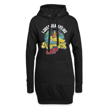 Ich Mag Kajakfahren Einfach Sehr Hobby Kayak Kajak - Hoodie-Kleid - Schwarz - Vorne