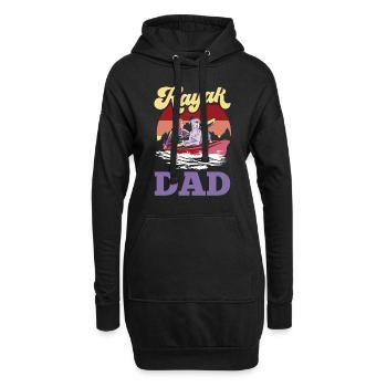 Kajak Vater Hobby Kajakfahren Kayak Kajakfahrer - Hoodie-Kleid - Schwarz - Vorne