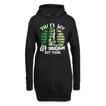 C’est mon petit-fils là-bas passe-temps sportif de football - Sweat-shirt à capuche long Femme - noir - Devant