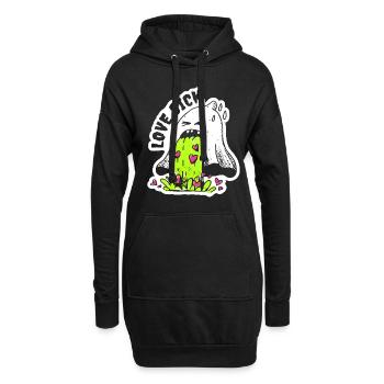 Valentinstag - Love Sick - Anti Valentine - Hoodie-Kleid - Schwarz - Vorne