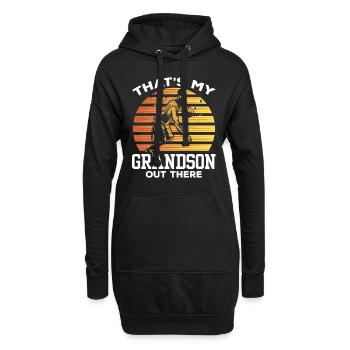 Das Ist Mein Enkel Da Draußen Beim Basketball - Hoodie-Kleid - Schwarz - Vorne
