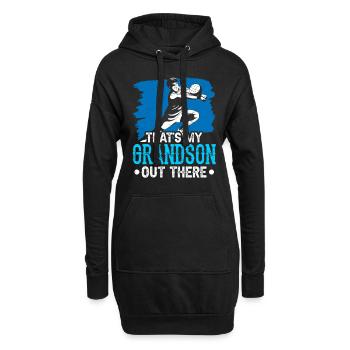 Das Ist Mein Enkel Da Draußen Beim Volleyball - Hoodie-Kleid - Schwarz - Vorne