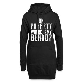 Ok Pubertät Wo Ist Mein Bart? Teenager Erwachsen - Hoodie-Kleid - Schwarz - Vorne