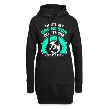 C’est mon petit-fils là-bas passe-temps sportif de football - Sweat-shirt à capuche long Femme - noir - Devant