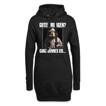 Guten Morgen Ganz Dünnes Eis - Hoodie-Kleid - Schwarz - Vorne