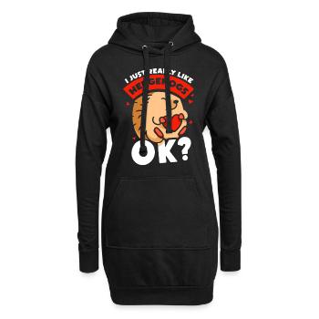 J’aime hérisson juste très pet mignons dictons - Sweat-shirt à capuche long Femme - noir - Devant