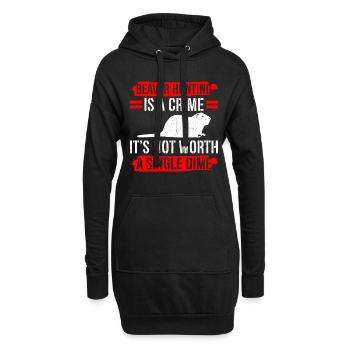 Beaver animal welfare animal rights activiste rongeur - Sweat-shirt à capuche long Femme - noir - Devant