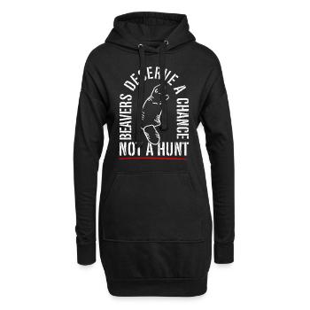 Biber Tierschutz Tierrecht Aktivist Nagetier - Hoodie-Kleid - Schwarz - Vorne