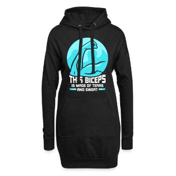 Ces biceps sont faits de larmes et de sueur - Sweat-shirt à capuche long Femme - noir - Devant