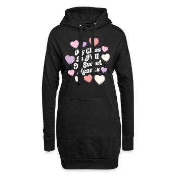 Lehrer Valentinstag Meine Klasse ist voller Süßes - Hoodie-Kleid - Schwarz - Vorne