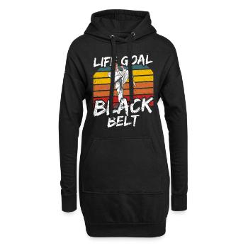 Objectif de vie: Ceinture noire Ceinture noire MMA Gur - Sweat-shirt à capuche long Femme - noir - Devant