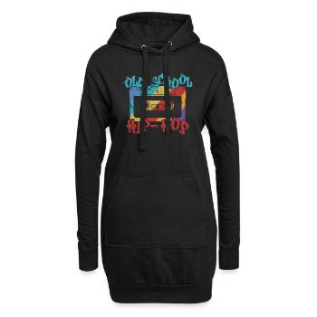 Old School Hip-Hop Musikrichtung Rap - Hoodie-Kleid - Schwarz - Vorne