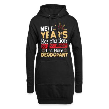 New Year's Resolution New Year's Day New Years - Hoodie-Kleid - Schwarz - Vorne