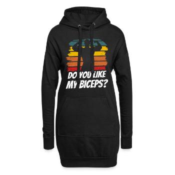 Magst Du Meinen Bizeps Sprüche Muskeln Curls - Hoodie-Kleid - Schwarz - Vorne