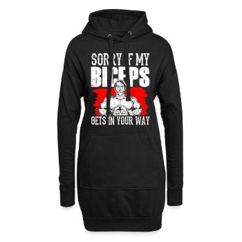 Tut Mir Leid Wenn Mein Bizeps Dir Im Weg Ist - Hoodie-Kleid - Schwarz - Vorne