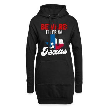 Achtung: Ich Komme Aus Texas Texaner Texanisch - Hoodie-Kleid - Schwarz - Vorne
