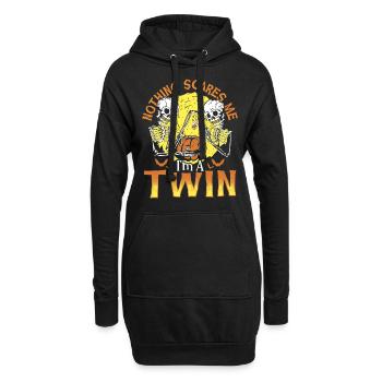Nothing Scares Me I'm A Twin Halloween Twins - Hoodie-Kleid - Schwarz - Vorne