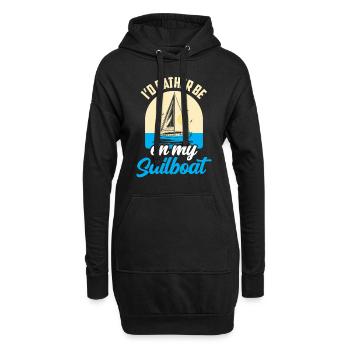 I would rather be sailing on my sailboat - Hoodie Dress - black - Front