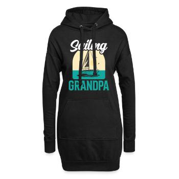 Grand-père voilier voilier marins - Sweat-shirt à capuche long Femme - noir - Devant