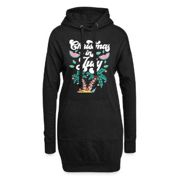 Weihnachten im juli Noël en juillet Humour Père Noël - Sweat-shirt à capuche long Femme - noir - Devant