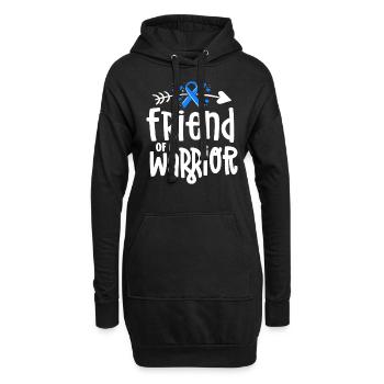 Friend Of A Warrior Support Team Blue Ribbon - Hoodie-Kleid - Schwarz - Vorne
