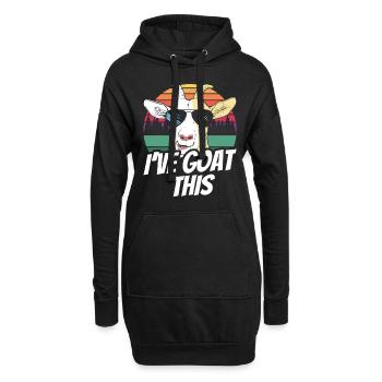 Ich Habe Das Im Griff I've Goat This Ziege Tier - Hoodie-Kleid - Schwarz - Vorne