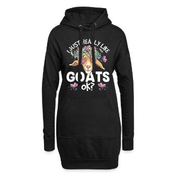 J’aime juste les chèvres très chèvre animal chèvre domestique - Sweat-shirt à capuche long Femme - noir - Devant