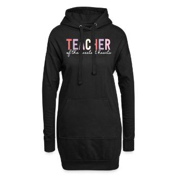 Professeur de la Saint-Valentin des cœurs les plus doux - Sweat-shirt à capuche long Femme - noir - Devant