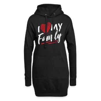 J’aime ma douce équipe de réunion de famille - Sweat-shirt à capuche long Femme - noir - Devant