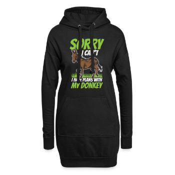 Est-ce que je ne peux pas avoir de plans avec mon âne mignon animal - Sweat-shirt à capuche long Femme - noir - Devant