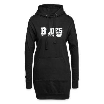 Blues avec trompette de musique de guitare - Sweat-shirt à capuche long Femme - noir - Devant