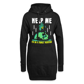 Hilfe Ich Bin Im Familienurlaub Familienferien - Hoodie-Kleid - Schwarz - Vorne