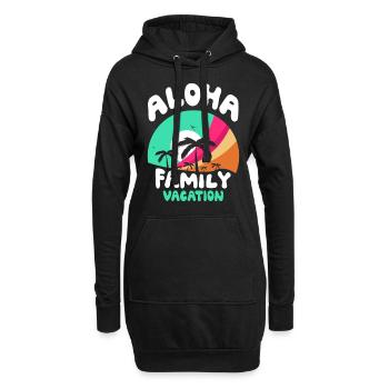 Vacances en famille Aloha Vacances en famille - Sweat-shirt à capuche long Femme - noir - Devant