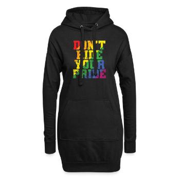 Don't Hide your Pride LGBT Toleranz bunt - Hoodie-Kleid - Schwarz - Vorne