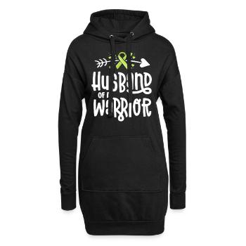 Mari d’un guerrier Lymphome Sensibilisation au cancer - Sweat-shirt à capuche long Femme - noir - Devant