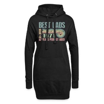 Die Besten Väter Sind 1971 Geboren, 52 Jahre Alt, - Hoodie-Kleid - Schwarz - Vorne