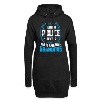 Les policiers à la retraite sont la pension de l’arrière-grand-père - Sweat-shirt à capuche long Femme - noir - Devant