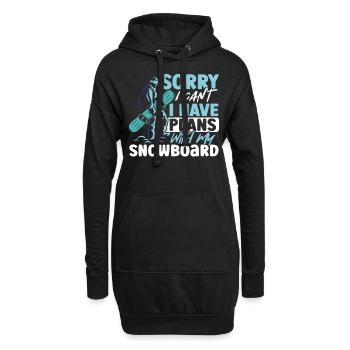 Désolé, je ne peux pas avoir de plans avec mon snowboard - Sweat-shirt à capuche long Femme - noir - Devant