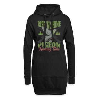 Rise 'N Shine It's Pigeon Hunting Time Pigeon - Hoodie-Kleid - Schwarz - Vorne