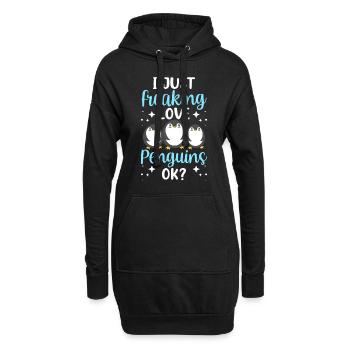 J’adore les pingouins juste ok pingouin animal mignon - Sweat-shirt à capuche long Femme - noir - Devant