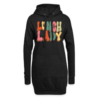 Lunch Lady Cafeteria Worker - Hoodie-Kleid - Schwarz - Vorne
