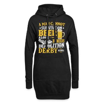 A Man Cannot Survive On Beer Alone Demolition - Hoodie-Kleid - Schwarz - Vorne