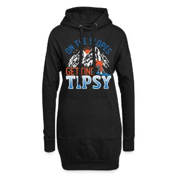 Sur les pistes Obtenir du snowboard éméché - Sweat-shirt à capuche long Femme - noir - Devant